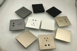 建筑装饰墙壁开关 灰色面板 金属支架