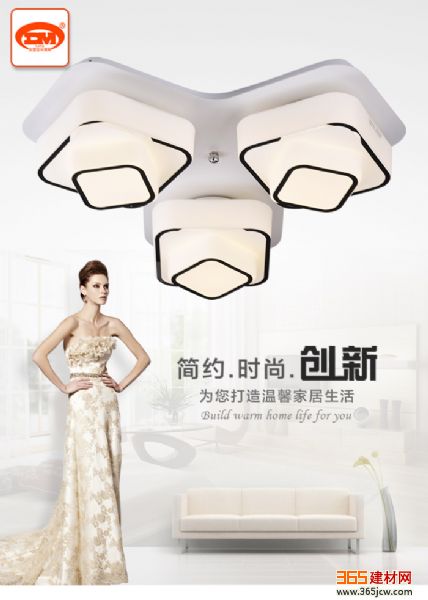 现代简约LED吸顶灯 圆形双层大气