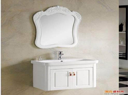 欧式高端橡木柜 简欧风格挂柜 纯白雕花浴柜