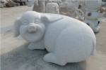 花岗岩石雕猪定制 芝麻白石雕猪批发厂家