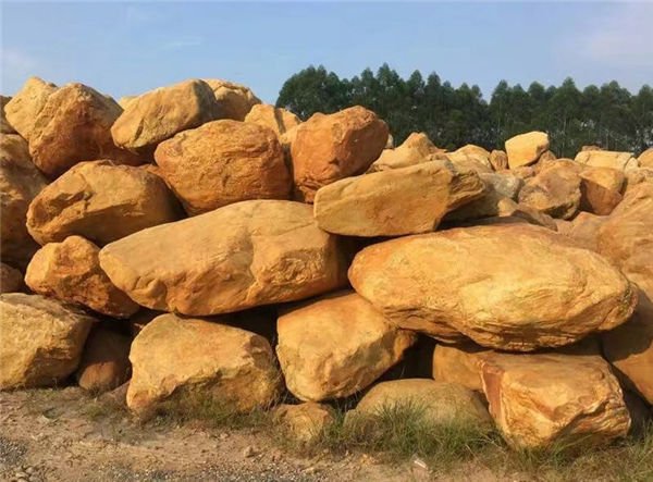 扬州假山鱼池黄蜡石点缀景观石