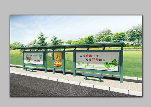 公交候车亭垃圾箱