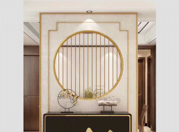 现代简约不锈钢屏风 立式屡空金属花格 彩色装饰隔断定制