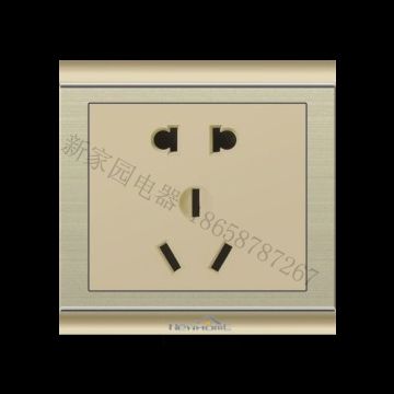 新家园开关插座 五孔插座 香槟金色