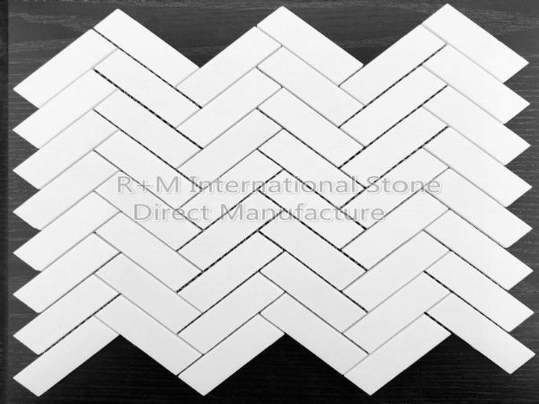 希腊水晶白75*25人字形马赛克