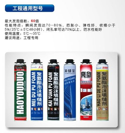 聚氨酯泡沫填缝剂 枪管式发泡胶 泡沫胶 门窗发泡剂750ML900g