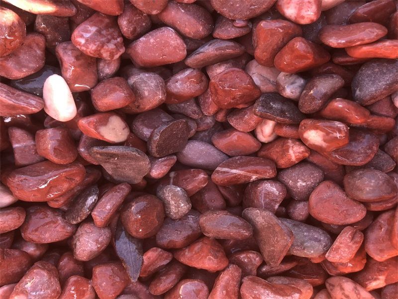 鸡血红水磨石子河北厂家直销 盆景填充材料