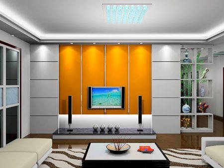 经典电视背景墙设计 客厅蓬荜生