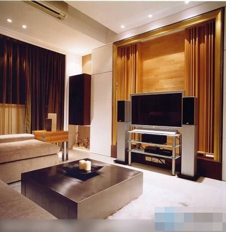 经典电视背景墙设计 客厅蓬荜生